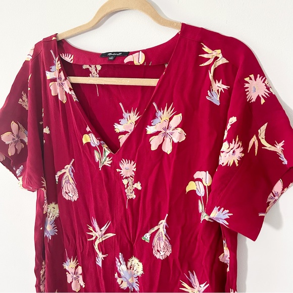 Madewell Novel Dress Red Birds of Paradise Size Medium - Picture 4 of 7
